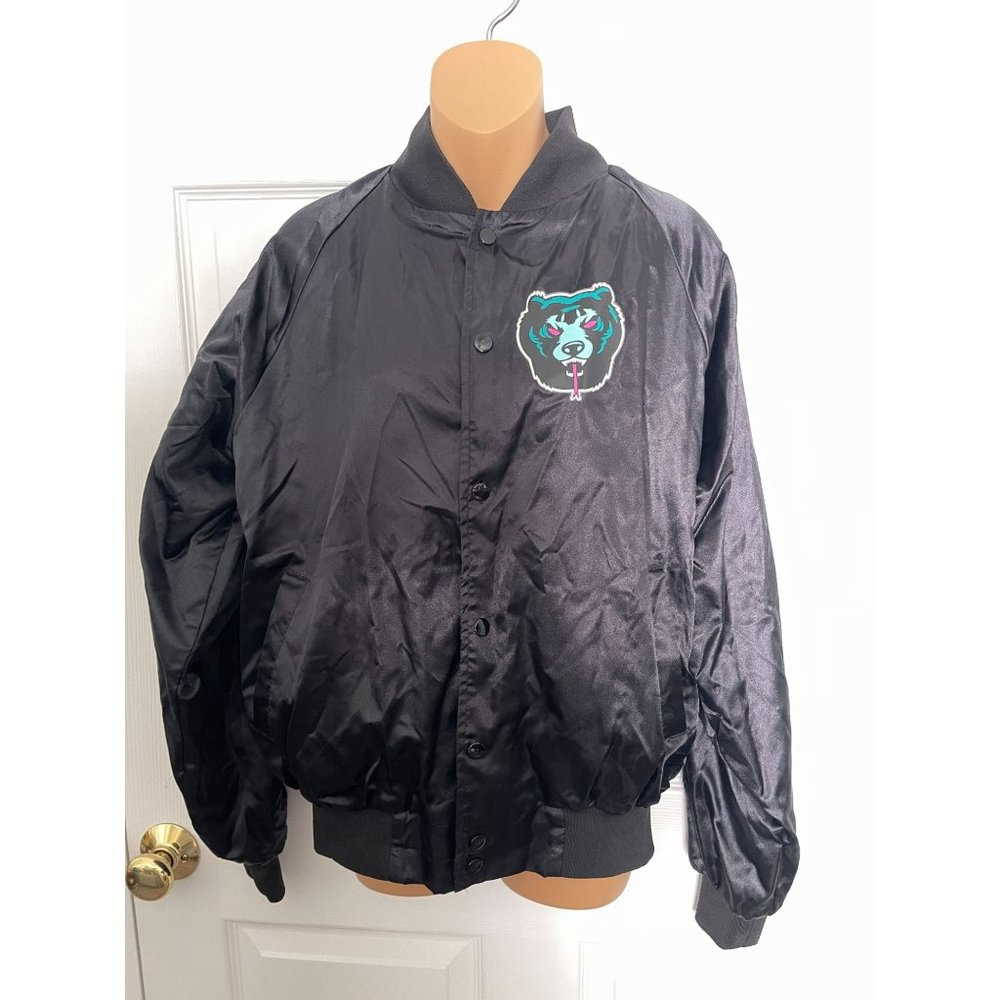 Vintage Mnwka Mens Size M Varsity Style Jacket with Bear Graphic